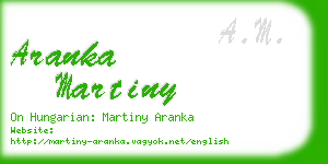 aranka martiny business card